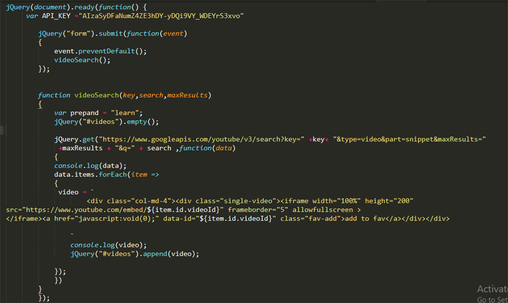 How To Implement Youtube Video Search Using Youtube Data API V3 In WordPress Website